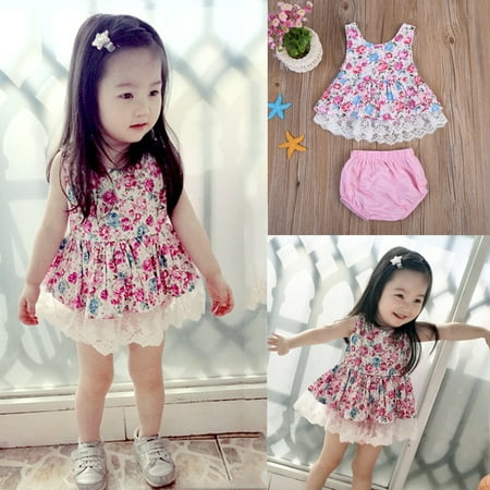Infant Baby Girl Newborn Princess Tutu Lace Dress Skirt +Pants Bodysuit Clothes