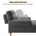 thumbnail image 5 of Condemo Modern Linen Fabric Indoor Chaise Lounge Chair for Bedroom, Living Room, Office, Dark Gray, 5 of 6