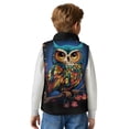 thumbnail image 5 of Xoenoiee Owl Flower Print Boys Sleeveless Vests Jacket Full-Zip Fall Winter Warm Outerwear Lightweight Zip Coats with Pockets for Boys, Size 3T, 5 of 7