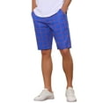thumbnail image 5 of INSPIRE CHIC Men's Shorts Plaid Golf Color Block Flat Front Formal Check Shorts 32 Blue, 5 of 5