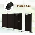 thumbnail image 3 of Costway 3-Panel Folding Room Divider 6Ft Rolling Privacy Screen with Lockable Wheels Brown, 3 of 10