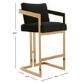 thumbnail image 3 of SAFAVIEH Couture Taraji Square Low Back Bar Stool, Giotto Black, 3 of 8