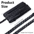 thumbnail image 2 of 14 Yards 3/5 Inch Sequin Ribbon Trim Black Sequin Glitter Trim Metallic Sequin Braid Trim 2 Rows Flat Glitter Ribbon Bling Fabric Paillette Elastic, 2 of 6