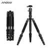 Andoer Portable 58 Inch Travel Camera Tripod Aluminum Alloy Folding Tripod Stand with 360° Panorama Ball Head Quick Release Plate Carry Bag for DSLR Cameras Camcorders Cell Phone Holder