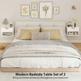 thumbnail image 4 of HOMCOM Floating Nightstands Set of 2, Bedside Tables with Fluted Drawer, 4 of 10