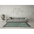thumbnail image 3 of Ahgly Company Indoor Rectangle Abstract Light Blue Modern Area Rugs, 2' x 5', 3 of 4