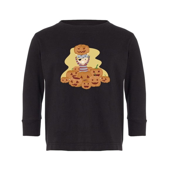Kid With Jack O Lanterns Long Sleeve Toddler -Image by Shutterstock, 3 Toddler