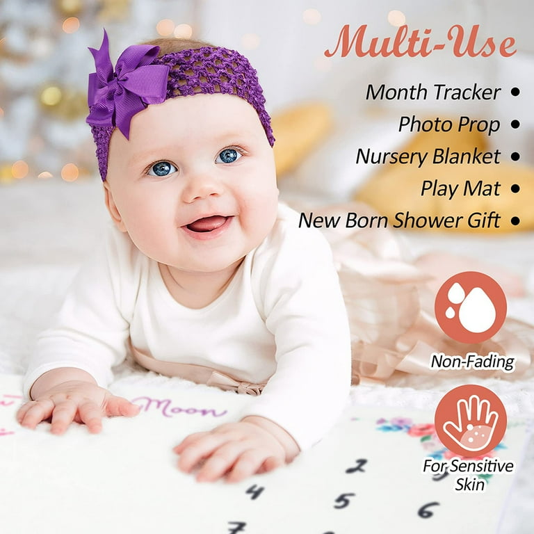 FUNNYFAIRYE Baby Milestone Blanket Moon Baby Month Blanket First Year Calendar Monthly Growth Chart for Girls and Boys Newborn Gifts Pink 60 40inch Walmart