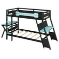thumbnail image 5 of Mirightone Twin over Twin Bunk Bed with Two Gaming Desks, Gaming Bunk Frame with Pegboard, Twin Bunk Bed for Gamer Adult, Cloud Blue, 5 of 7
