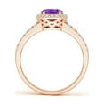 thumbnail image 2 of ANGARA Natural Oval 1.15 ct Amethyst Split Shank Halo Ring in 14K Rose Gold for Women (Size-8x6mm) | February Birthstone, Birthday, Anniversary, Jewelry Gift for Women | Natural Amethyst Ring, 2 of 8