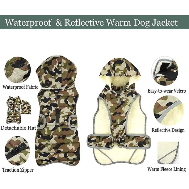 chaleco impermeable desmontable ShuxiuWang para perros forro polar cálido invierno pequeños medianos
