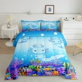 thumbnail image 2 of jejeloiu Cute Axolotl Full Size Comforter Sets,Cartoon Animal Bedding Comforter Set,Sealife Shell Coral Bedding Sets For Kid Girls,Super Cozy Bedroom Decoration Reversible,3pcs, 2 of 8