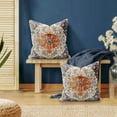 thumbnail image 2 of Boho Pillow Covers 18x18 Inch Set of 2 Blue Orange Pink Throw Pillows Vintage Ethnic Carpet Bohemian Coral Floral Print Decorative PillowCase Farmhouse Linen Cushion Case Decor for Home Sofa Couch Bed, 2 of 6