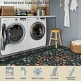thumbnail image 5 of Moynesa 9'x12' Floral Area Rugs for Living Room, Washable Large Vintage Botanical Rugs for Bedroom, Soft Non Slip Cottagecore Flower Accent Carpet for Dining Room Dorm Apartmen, Black, 5 of 7