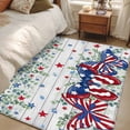 thumbnail image 5 of Independence Day Washable Area Rug 2.7 x 5 ft Farmhouse Red Blue Star Butterfly Leaf Flower Wood Grain, Soft Non Slip Rugs Stain Proof Indoor Felt Carpet for Living Dining Room Bedroom Home Office, 5 of 9