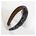 thumbnail image 5 of Glamorous Beaded Hairband Bling Crystal Pearl Baroque Headband Wide Cross Headband Sparkly Gorgeous Women Hair Accessories, 5 of 7