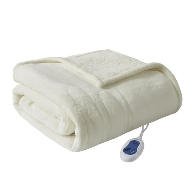 Home Essence Apartment Heated microlight to teddy fleece throw