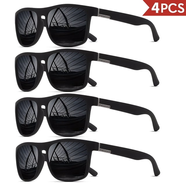Typpkmm 1/3/ Men Classical Square Sports Sunglasses Lightweight Pc Frame Uv400 for Driving Fishing Cycling Unisex Durability 4PCS