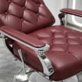 thumbnail image 4 of Silla Sillón De Barbería  Rojo Vintage Reclinable SELDA EXPORTS, 4 of 6