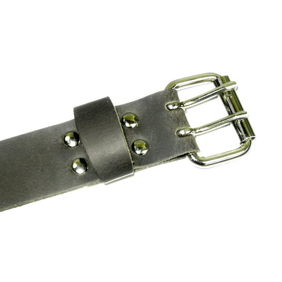 1.5" Genuine Oiled Buffalo Leather Belts 2-Prong Double Holes Brown (32)