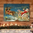 thumbnail image 3 of wall26 Canvas Print Wall Art Merry Christmas Santa Claus Flying Celebrations &amp; Holidays Decorative Illustrations Modern Art Scenic Colorful Multicolor Warm for Living Room, Bedroom, Office - 24&q, 3 of 5