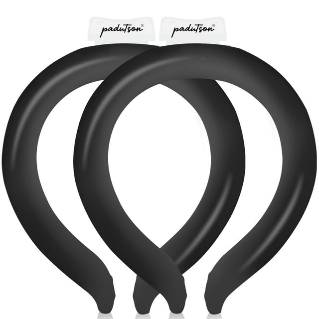 Enfriadores de hielo reutilizables Padutson con tubo de refrigeración para cuello, 2 unidades, color negro