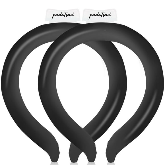 Enfriadores de hielo reutilizables Padutson con tubo de refrigeración para cuello, 2 unidades, color negro