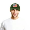 thumbnail image 3 of DALIX American Flag Hat Premium USA Baseball Cap in Olive, 3 of 7