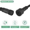 thumbnail image 2 of Uxcell 2-Pack Cable de Extensión a Prueba de Agua, Conectores Masculinos y Femeninos de 20AWG IP67 de 4 Pines de 3.28 Ft/1m para Focos [Negro], 2 of 7