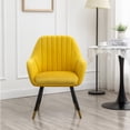 thumbnail image 2 of DeeHome Tuchico Contemporary Velvet Upholstered Accent Chair, Yellow, 2 of 9
