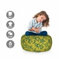 thumbnail image 2 of Abstract Storage Toy Bag Chair, Comic Graphics of Creative Star Formations with Round Hexagon Holes, Stuffed Animal Organizer Washable Bag, Large Size, Dark Teal Dark Yellow, by Ambesonne, 2 of 3