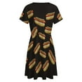 thumbnail image 5 of Hot Dog Dress Fashion Beach Short Sleeve Dresses Female Party Printed Sundress, 5 of 7
