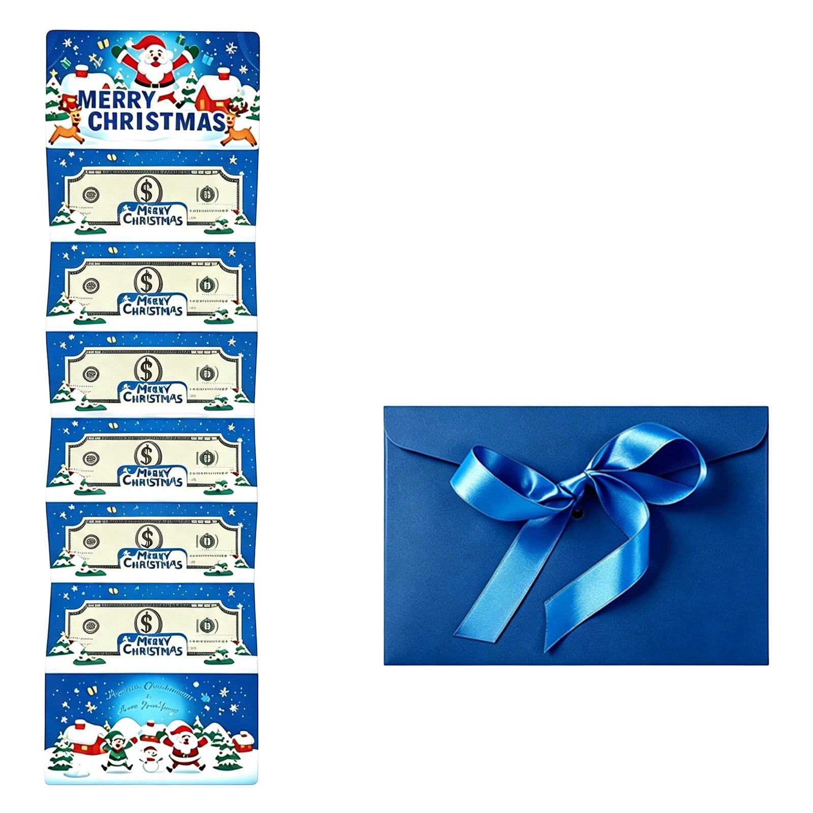 Tdxkok Christmas Red Envelopes Set with 6 Holiday Cards Money Gift Storage Bags for Christmas Party Decoration B