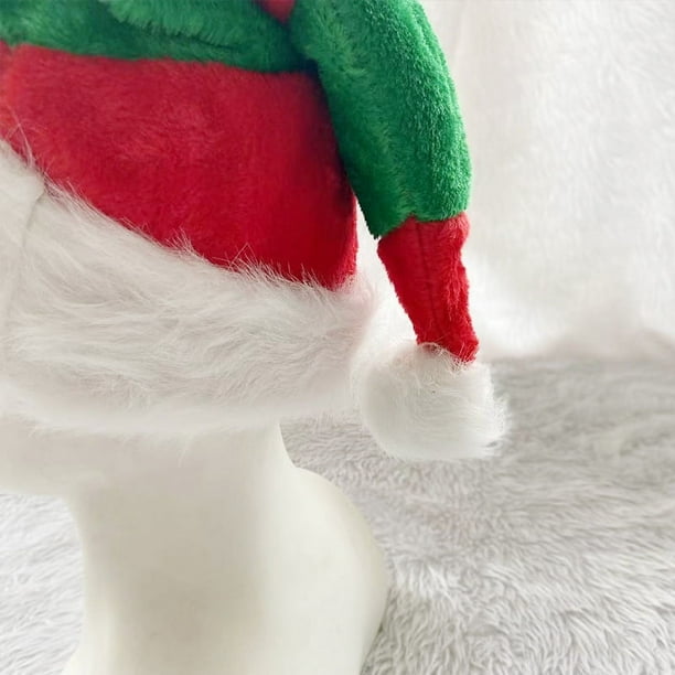 Gorro De Papá Noel Con Orejas Y Rayas – Sombrero De Duende Navideño Para Adultos, Tejido Suave, Talla Única