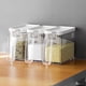 thumbnail image 3 of Contenedor apilable para condimentos, tapa de apertura con cuchara, caja de especias transparente y gruesa de 1 pieza, antiderrames, ahorra espacio y facilita la organización, ideal para, 3 of 8