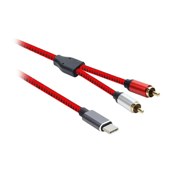 Cable de audio tipo RCA a 2, para amplificador de cine en casa, DVD, TV y altavoces 1 metro