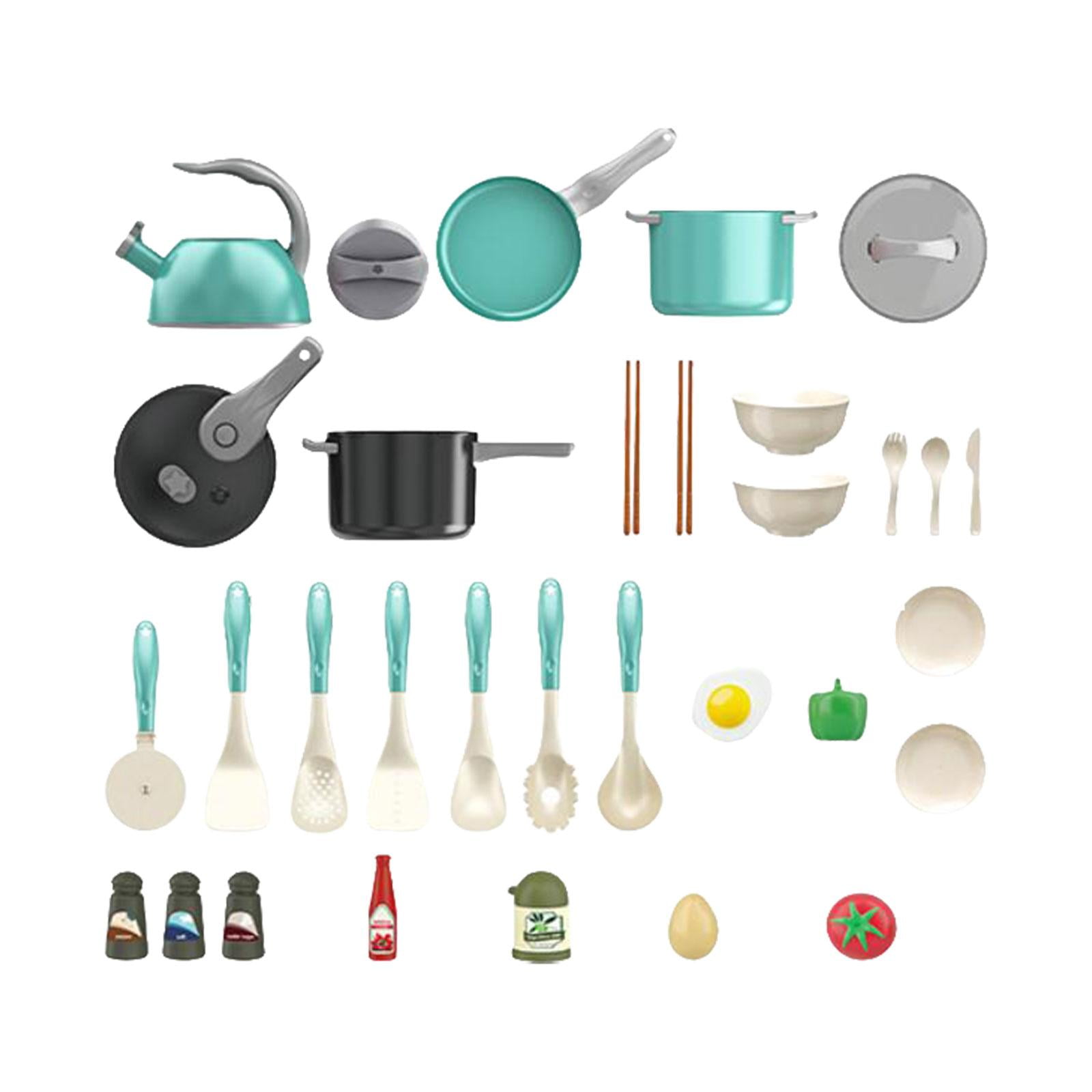 32 Pieces Kids Pretend Kitchen, Cookware Appliance Pretend Play Toy