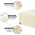 thumbnail image 4 of TAOCOCO Rectangular Ottoman Slipcovers Jacquard Ottoman Cover Footstool Slip Covers for Length 27-36" Ivory, 4 of 8