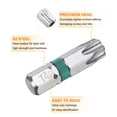 thumbnail image 5 of Uxcell 5pcs Torx Screwdriver Bit T40H 1/4" Hex Shank 25mm/1" Length Magnetic Star 6 Point Head Hex Bits S2 Steel Electric Screw Driver Bit with Hole Torx Head, 5 of 6