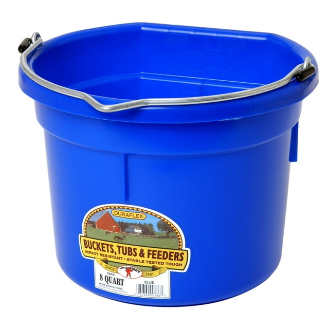 Bucket Miller Manufacturing P8FBBLUE, 7,5 L, parte trasera plana, azul