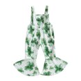 thumbnail image 3 of Okbabeha Toddler Girl St. Patrick's Day Outfits Baby Shamrock Print Sleeveless One-Piece Romper Suspender Jumpsuit, 3 of 8