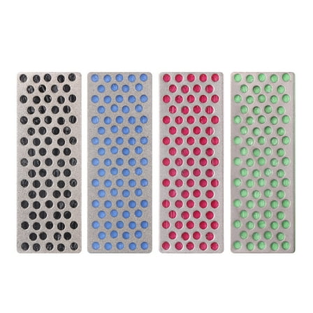 Uxcell 4pcs Mini Knife Sharpening Stones Whetstone Set 240/360/500/1000 Grits Diamond Sharpener Portable Hand Sharpen Tools