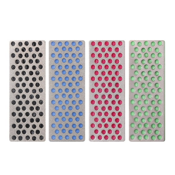 Uxcell 4pcs Mini Knife Sharpening Stones Whetstone Set 240/360/500/1000 Grits Diamond Sharpener Portable Hand Sharpen Tools