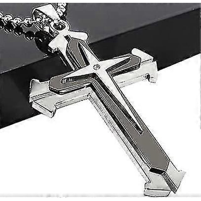 Collar con cruz de titanio para hombre