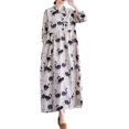 thumbnail image 1 of Vestido, Vestido de manga larga vintage para mujer con bolsillos Vestido informal suelto estampado Abanopi Blanco/Medio, 1 of 7