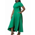 thumbnail image 3 of Women'S Elegant Casual Short Sleeve Work Party A-Line Dress Green XL, 3 of 9