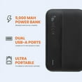 thumbnail image 2 of Emerge Helix TurboVolt+ 5,000mAh Power Bank with Dual USB A Ports, Black, 2 of 6