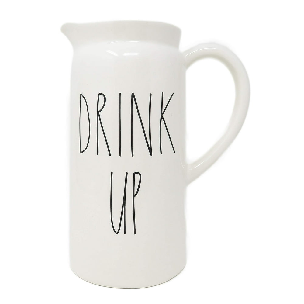 Rae Dunn By Magenta DRINK UP Ceramic LL Pitcher