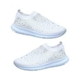 thumbnail image 1 of Lady Mesh Sneakers Crystal Shoes Casual Rhinestone Trainers Platform Mesh Sneakers Breathable Soft Bottom Running Outdoor Walking Ladies White 39, 1 of 9