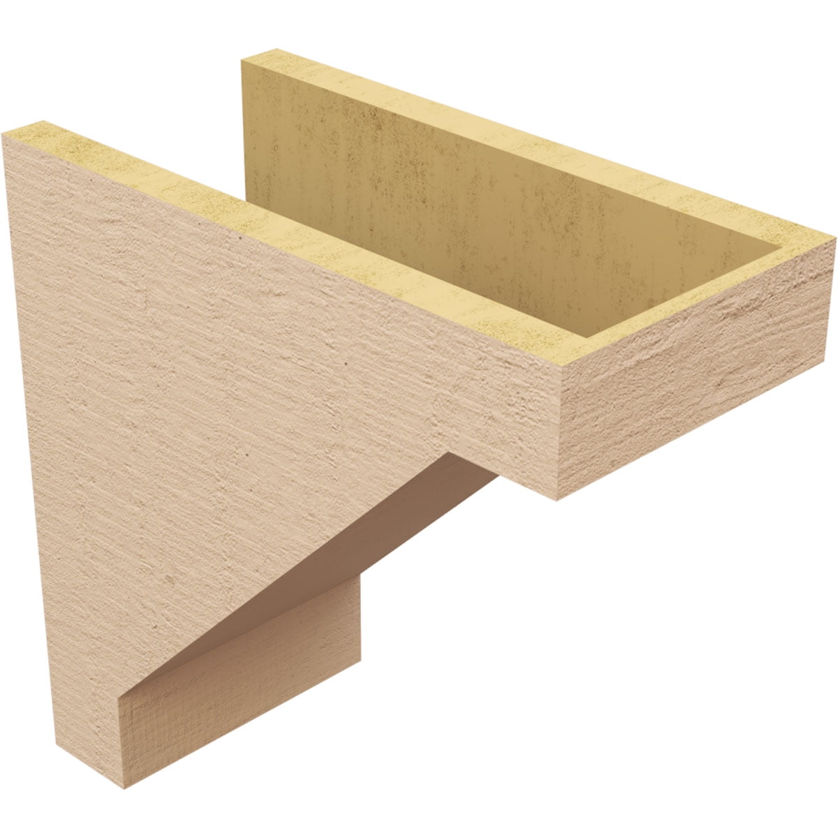 7"W x 14"D x 14"H Classic Burlington Rough Cedar Woodgrain TimberThane Corbel, Primed Tan